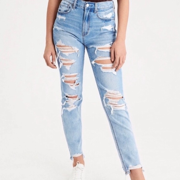American Eagle Outfitters Denim - American Eagle Distressed High Rise Mom Jeans NWT